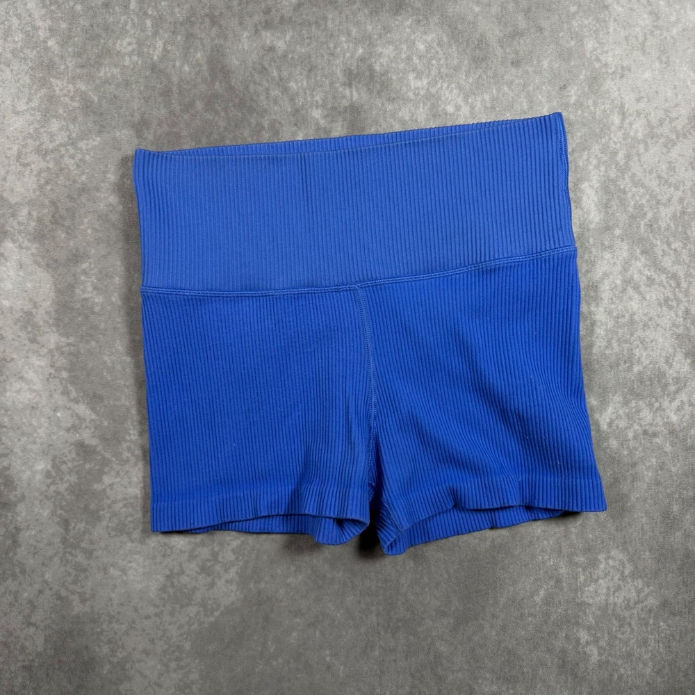 OFFLINE by Aerie Blue Ribbed Seamless High Waisted Short Bike Shorts M Gym